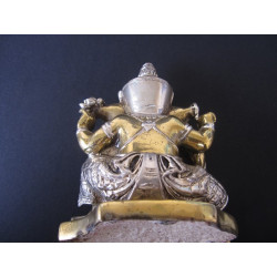 Statue dieu Ganesh avec lotus et trident, hauteur 12 cm