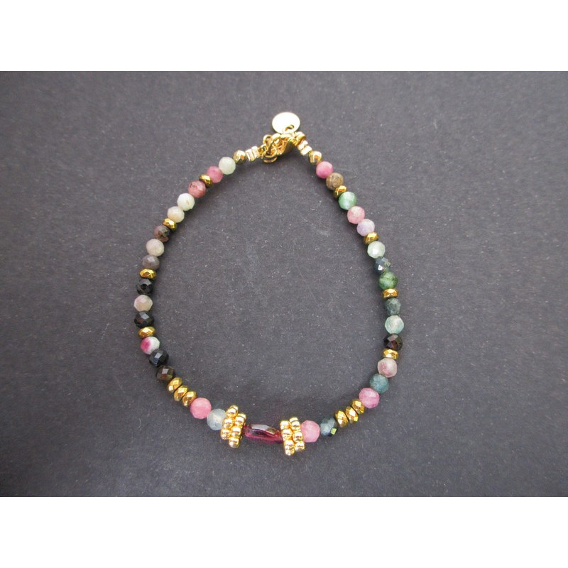 bracelet en tourmaline multicolore