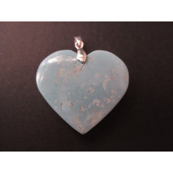 pendentif cœur en opale bleue