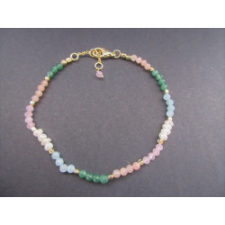 bracelet en quartz rose et pierre de lune pêche