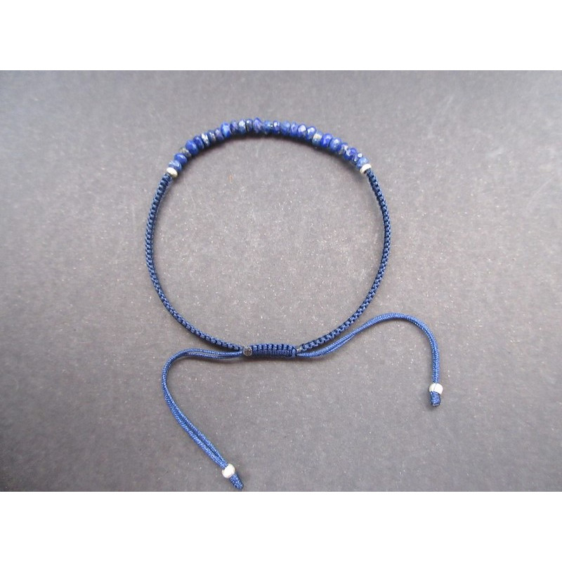 bracelet cordon en lapis lazuli naturel